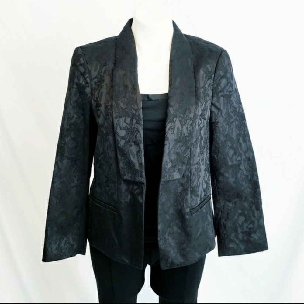 NWT A Pea in the Pod Maternity Damask Brocade Open Front Blazer